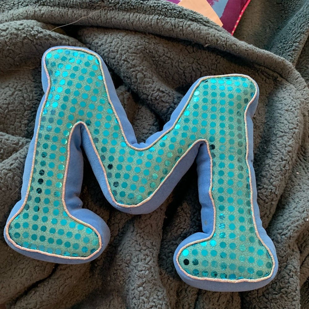 Blue M pillow